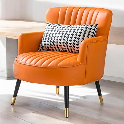 Modern Living Room Armchair | Single Seater Sofa | Comfortable Wooden Chair for Home Furniture (Cream)